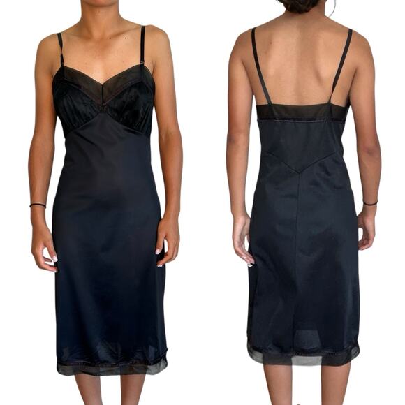 Gotham Lingerie Fairy Goth Babydoll Slip Dress 34 Small Semi Sheer 60s 70s VTG - Picture 1 of 15